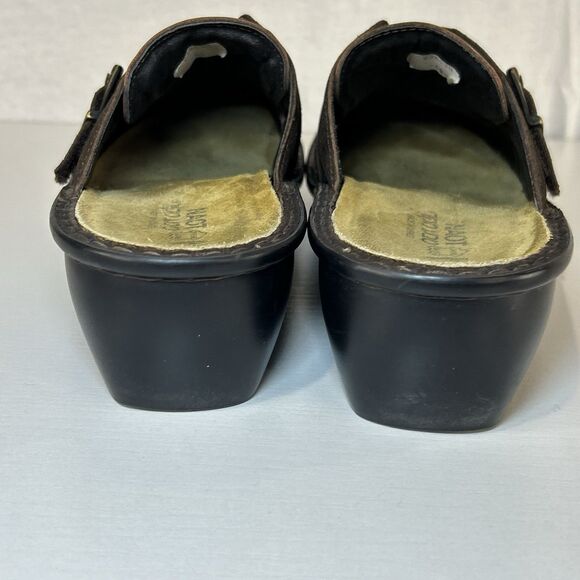 NAOT Avignon Mule Slip On Women's Brown Leather Shoes Sz 9 EU 40 Buckle - Picture 4 of 7